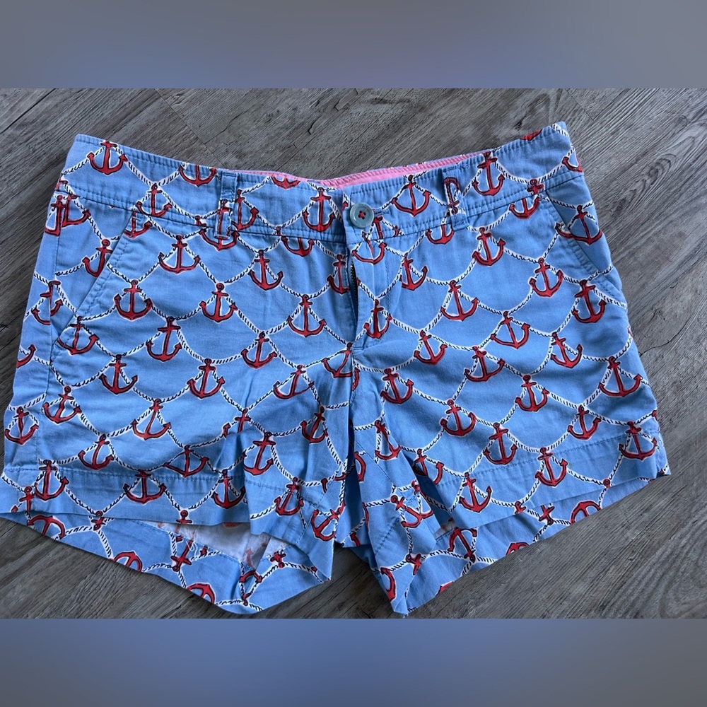 Lilly Pulitzer Nautical Anchor Print Cotton Shorts